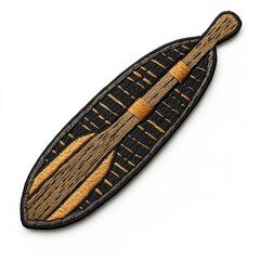 paddle embroidered patch badge on isolated white background, vector badge and patch collection for p