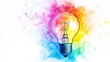 © nikomsolftwaer - Artistic lightbulb with vibrant colors and a large blank area for text