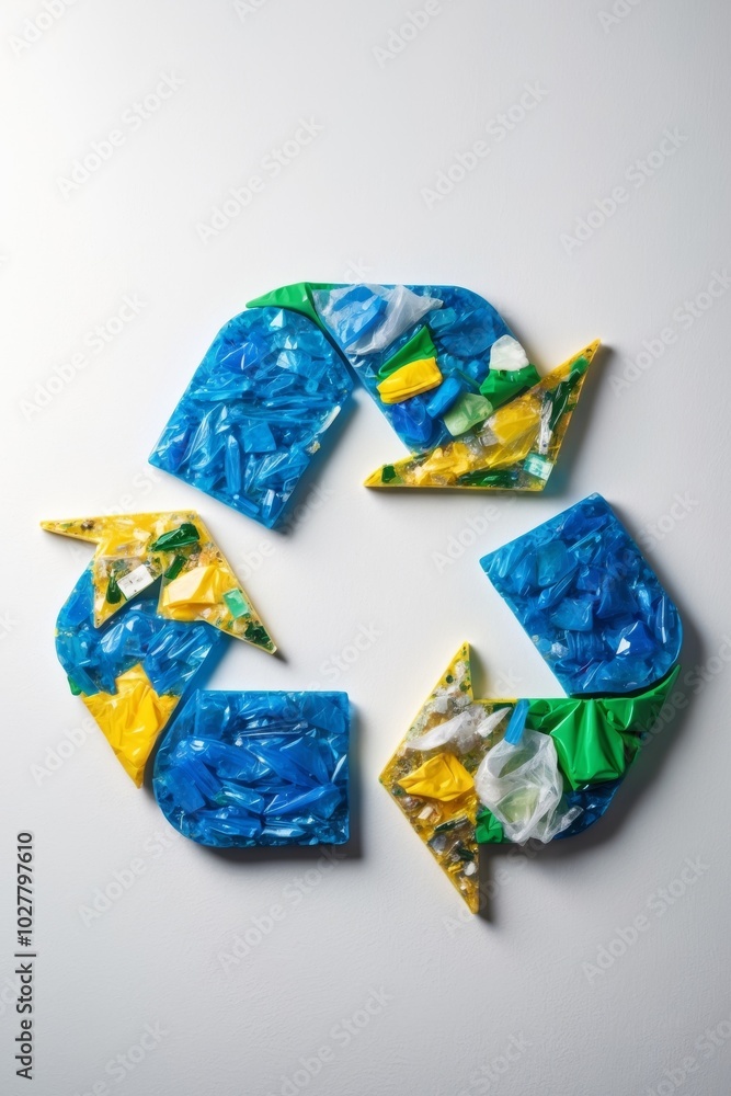 Recycling Symbol Made of Plastic Pollution. Stock Photo | Adobe Stock
