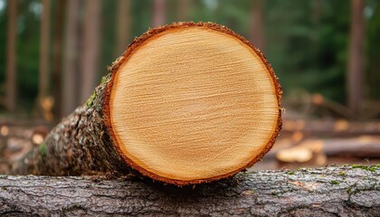 Close-up of a raw tree log with detailed bark texture, perfectly suited for forestry, natural resources, or environmental presentations