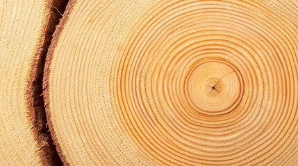 Close-up of natural wooden tree rings, showcasing detailed textures and organic patterns