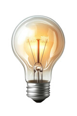 Wall Mural - A glowing orange light bulb illuminating a soft background in a creative design concept