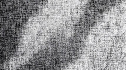 Close-up of White Woven Fabric Texture with Light and Shadow