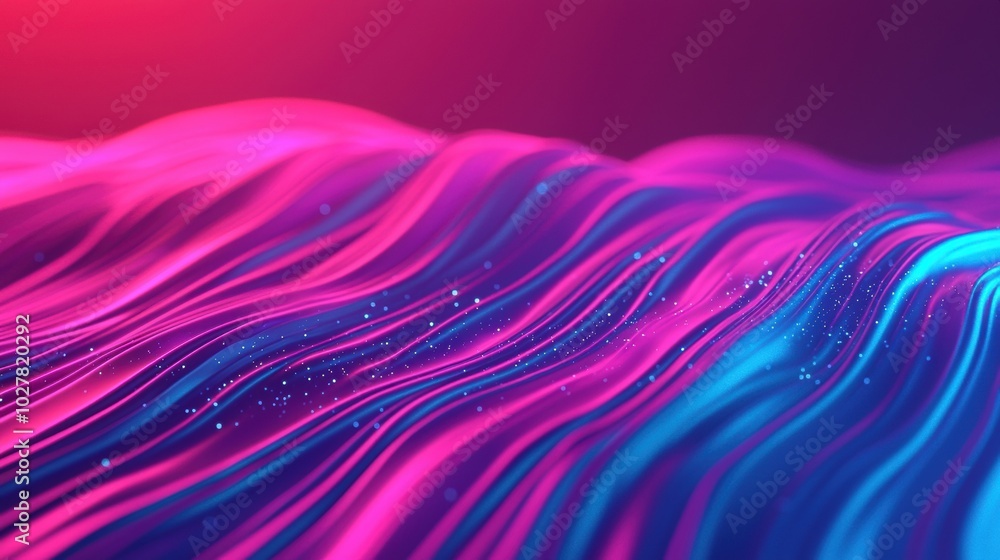 Abstract digital wave pattern in pink and blue. Stock Photo | Adobe Stock