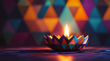 Diwali festive background illuminated diya lamp celebration light decoration hinduism india tradition god ganesha lakshmi prosperity wealth spirituality