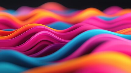 Colorful wave pattern on dark background