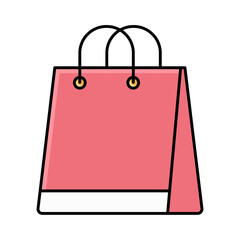 Wall Mural - Pink shopping bag icon representing online retail and commerce