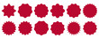 © Svetlana - Red Star burst shape tags collection. Set of price, sale, discount offer circle frames sticker. Simple Abstract sticker badge label icon button stamp. Design element. Vector illustration