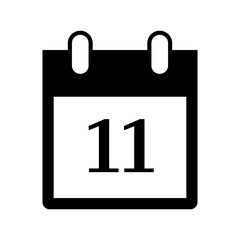 Wall Mural - simple vector illustration of a calendar page with the number eleven