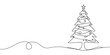 © chekman - Continuous linear drawing of Christmas tree. One line drawing Christmas tree. Christmas tree in one line style. Vector illustration.