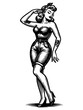 © toricheks - Dancing women in retro style. Raster generative ai.