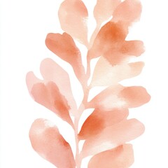 Wall Mural - Watercolor Branch with Delicate Leaves Abstract Floral Design