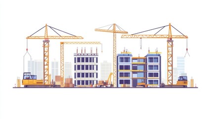 Construction Site with Cranes