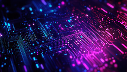 Blue and Purple technology background circuit
