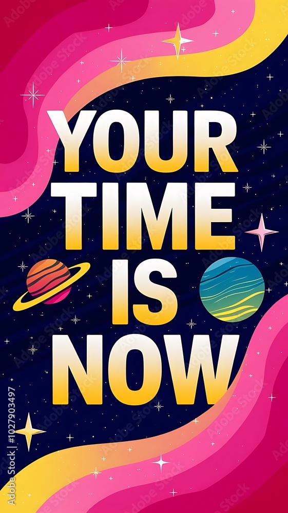 Your Time is Now T-shirt Design Motivational Quote, Illustartion ...
