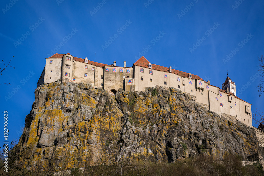 Riegersburg Castle in Steiermark, Austria, beautifully illuminated by ...