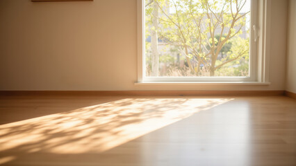 Natural Light and Shadows in Room with Window