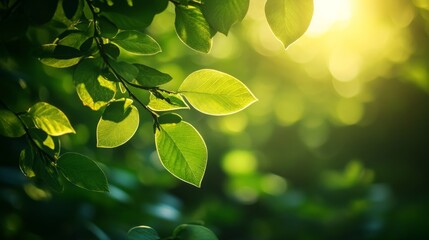 Wall Mural - Sunlit Greenery and Foliage