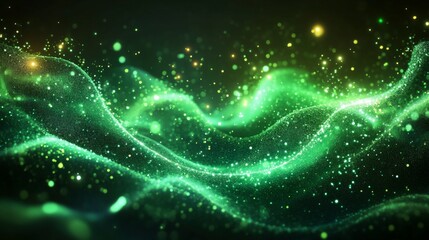 Poster - Abstract Green Wave Background