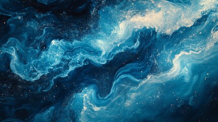 Wall Mural - Stellar Blue Nebula Artwork