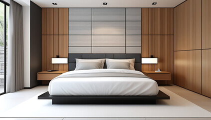 Wall Mural - minimalist modern bedroom wall