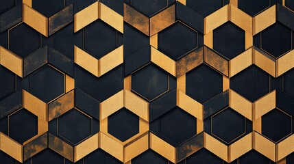 Canvas Print - Geometric Abstract Gold Pattern