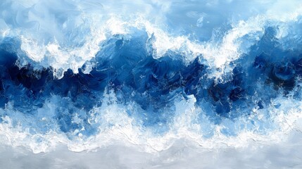 Wall Mural - Abstract Ocean Waves Painting