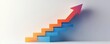 © Georgii - 3D illustration of an upward pointing arrow on steps symbolizing success and growth