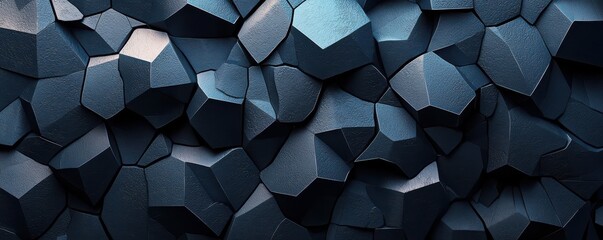 3D wallpaper background with abstract black and blue cubes creating a modern geometric pattern design