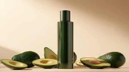 Wall Mural -   Avocado slices next to lotion