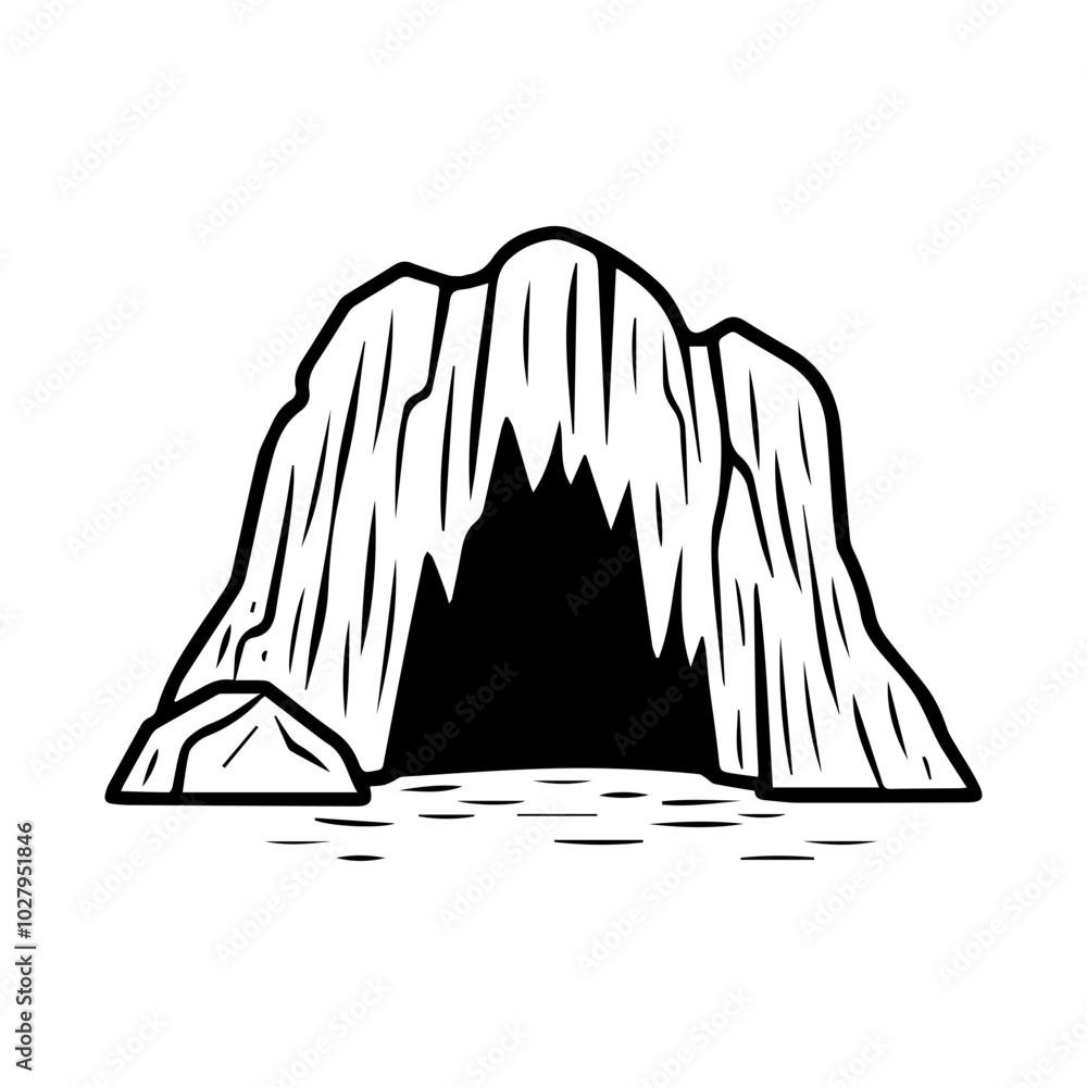 cave icon or modern line symbol. Vector line art and icon design with ...