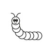 © Krrish - Caterpillar icon flat line symbol set.