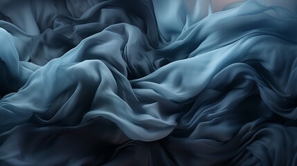 Wall Mural - abstract background of blue and white smoky fabric in scattered form with black strands on dark background