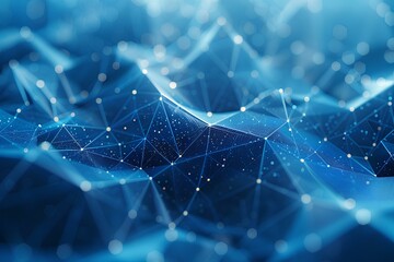 A blue abstract background with lines and dots