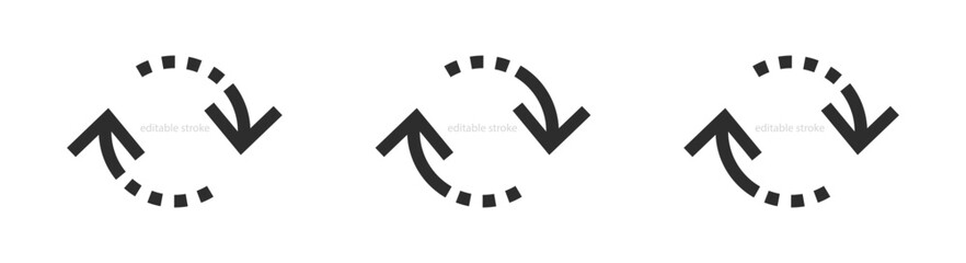 Leinwandbilder - Refresh icon vector. recycle vector icon symbol. Repeat and reload icons set and arrow rotation circle. Sync icon symbol convert button sign. editable stroke