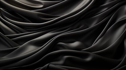 Wall Mural - black silk satin background