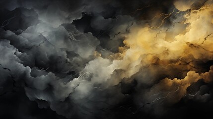 Wall Mural - Black watercolor abstract painted background.