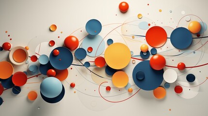 Wall Mural - circles in different shapes on abstract background with geometric pattern