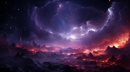 Wall Mural - cosmic background of supernova nebula and stars, glowing mysterious universe