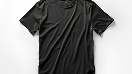 Wall Mural - plain black t-shirt mockup design. front and rear view. isolated on transparent background.
