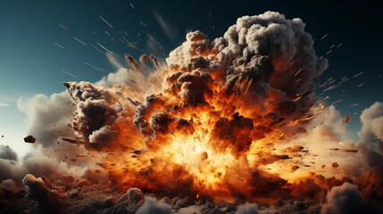 Wall Mural - realistic explosion on transparent background.