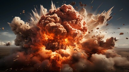 Wall Mural - realistic explosion on transparent background.