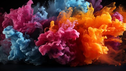 Wall Mural - splash of color paint, water or smoke on dark background