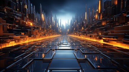 Wall Mural - ultra futurist tech abstract background.