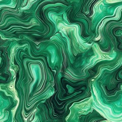 Canvas Print - seamless malachite texture with flowing green pattern