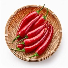 red fresh chili pepper isolated on white background seasoning for dish hot pepper spicy spices for cooking cayenne pepper food set of peppers of different shapes for your design