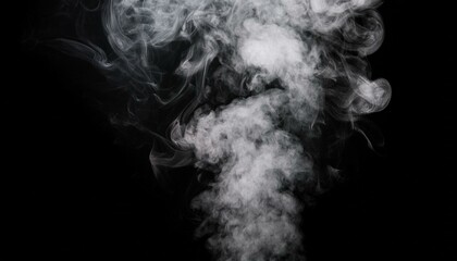 steam smoke vapor isolated on black background smoke steam spray abstract vaporing water texture of cold mist hot vapor fog effect closeup black screen hot food drink overlay using