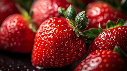 Strawberries, ripe and juicy, are a healthy and tasty treat