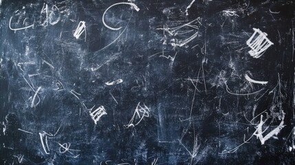 Messy chalkboard with abstract white chalk scribbles.