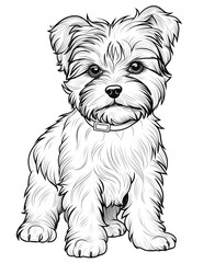 Adorable Yorkshire Terrier Coloring Page for Kids